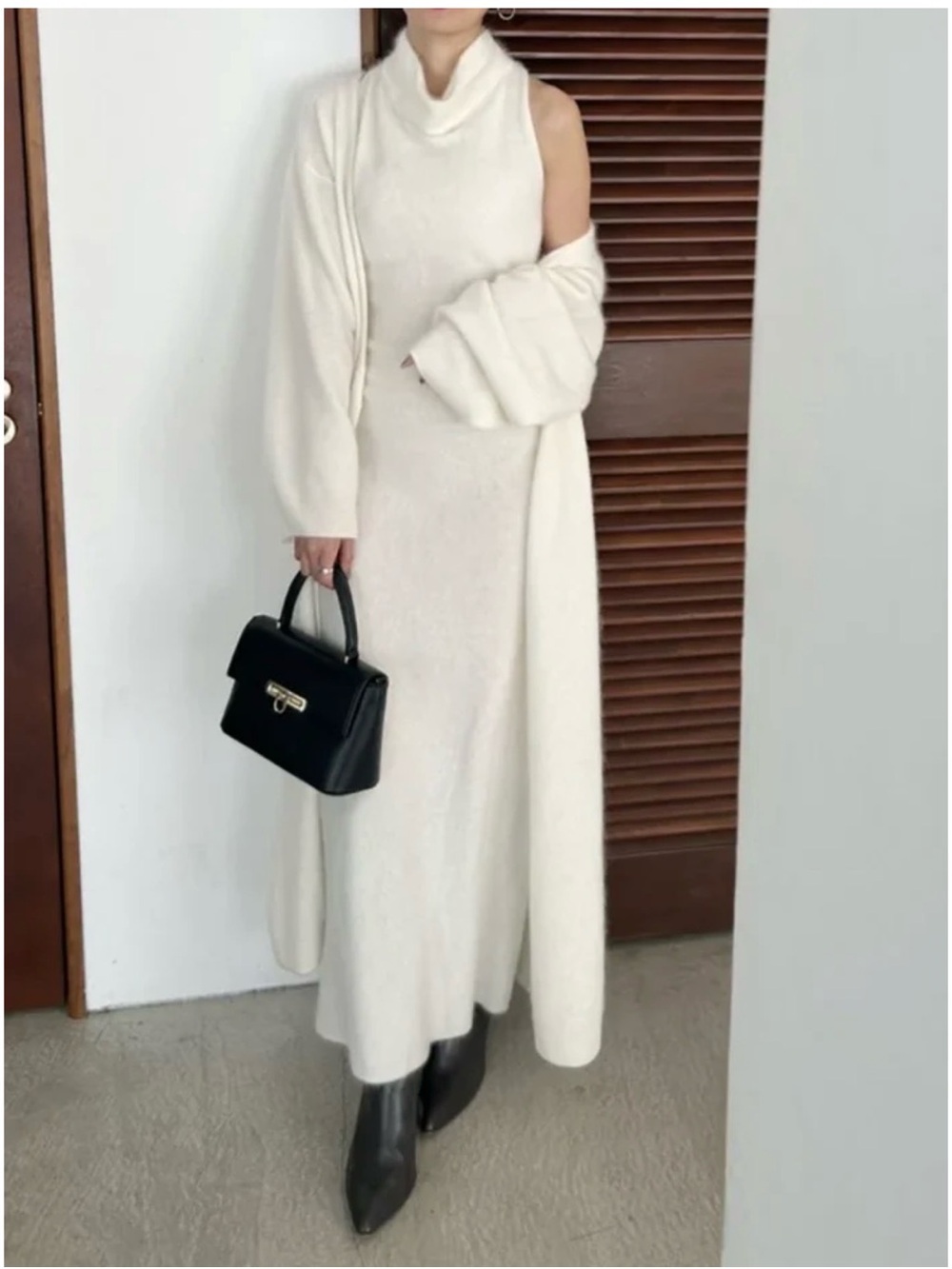 SNIDEL High Quality Americana Knit Long Dress with Carefully Selected Materials